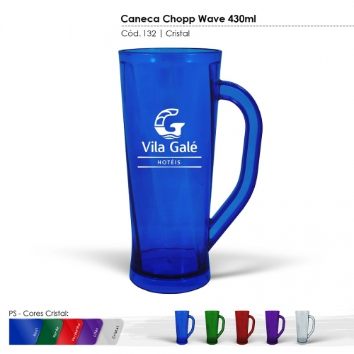 Copos personalizado, Canecas personalizada, Long drink personalizado - Caneca de Chopp Wave