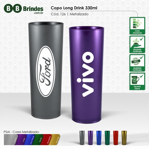 Copos long drink personalizados - COPO LONG DRINK 330mL 