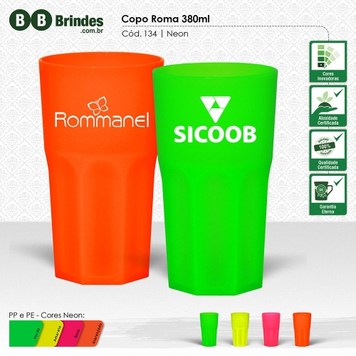 Copos personalizado, Canecas personalizada, Long drink personalizado - Copo Roma 360mL
