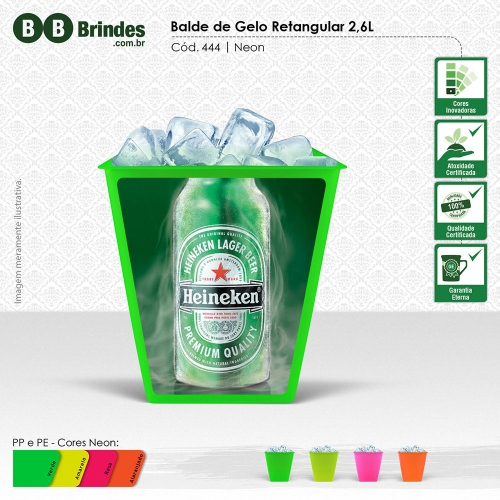 Copos personalizado, Canecas personalizada, Long drink personalizado - Balde de Gelo Retangular 2,6L