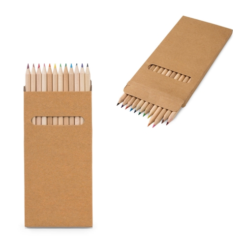 Canetas personalizadas, lapiseiras personalizadas e lápis personalizado - Caixa de cartão com 12 lápis de cor