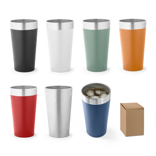 Copos personalizado, Canecas personalizada, Long drink personalizado - Copo de viagem em aço inox térmico, com parede dupla isolada a vácuo 540 mL
