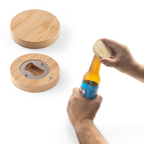 Copos personalizado, Canecas personalizada, Long drink personalizado - Porta copos em bambu com descapsulador