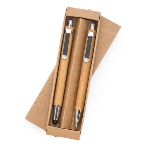Estojo de caneta e lapiseira - Kit Ecológico Caneta e Lapiseira Bambu