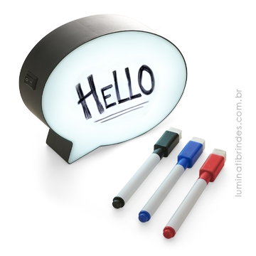 Brindes eletrônicos personalizados - Hello Mini Light Box