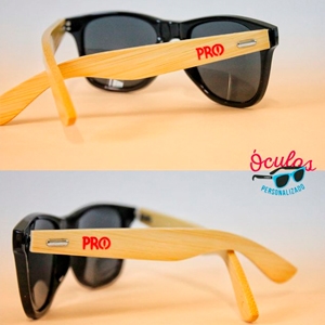 Óculos personalizado - Óculos de Sol Hastes Bambu - Personalizado